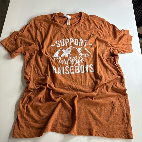 Bella Canvas Tops - Support Wildlife Raise Boys Graphic Tee - Rust Orange